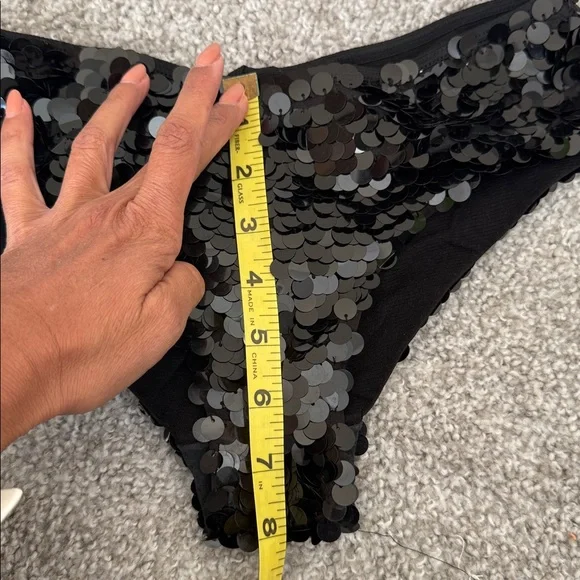 Black Sequin Booty Shorts - Picture 5 of 6